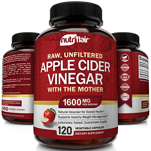 Apple Cider Vinegar Capsules with The Mother - 120 Vegan ACV Pills NutriFlair uk supplements