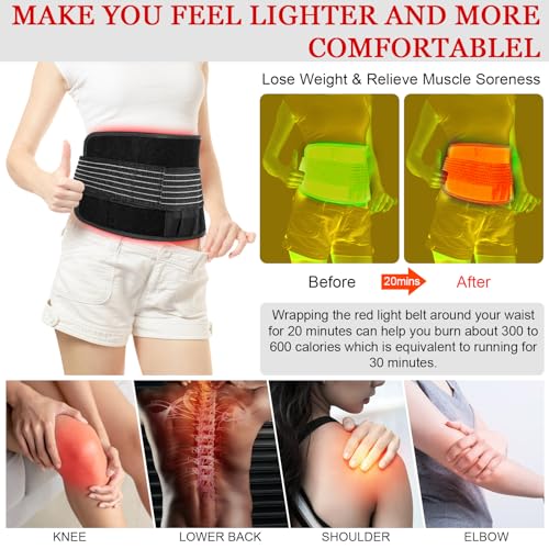 Yofalo 660nm LED Red Light and 850nm Near Infrared Red Light Therapy Belt Device for Body Pain Waist yofalo uk supplements