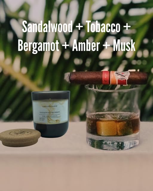 Sandalwood Bourbon Non-Toxic Candles | Natural Candles for Men |Aromatherapy Candle Relaxing Terreux Mind & Body uk supplements