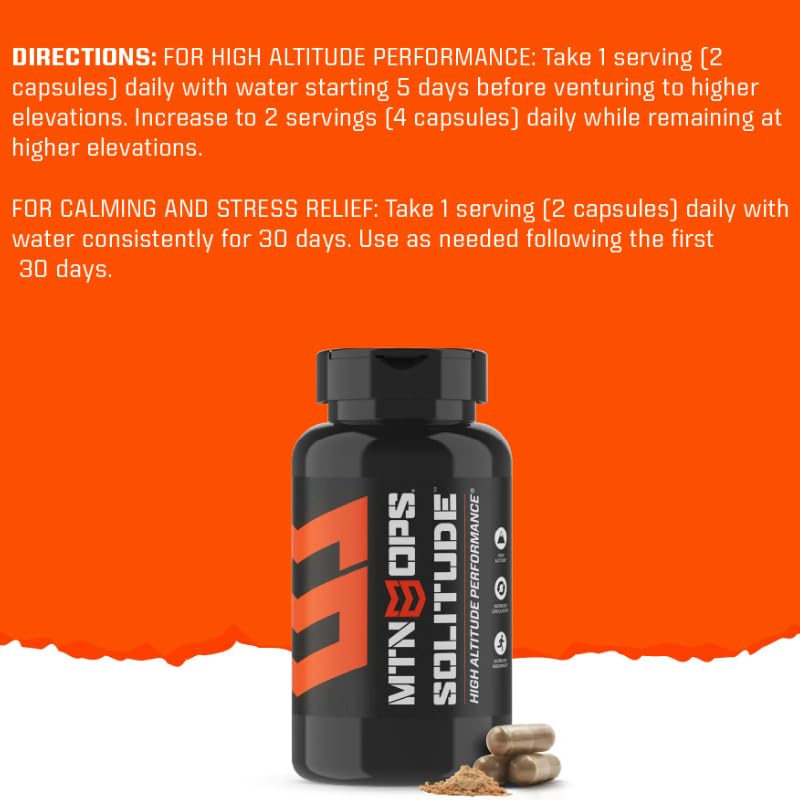 MTN OPS Solitude High-Altitude Performance Supplement (25 Servings), Black, One Size MTN OPS uk supplements