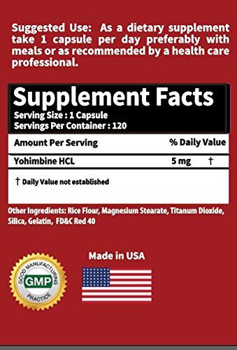 RaeSun Botanics Yohimbine HCL Bark Extract Extra Strength Supplement 5mg x 120ct RaeSun Botanics uk supplements