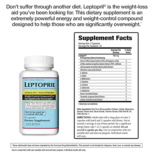 GENERIX LABORATORIES Leptopril- Dietary Supplement and Acute Metabolic Regulator Basic Research uk supplements