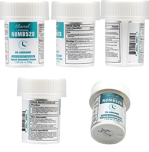 Ebanel 5% Lidocaine Numbing Cream, 2-Pack Pain Relief Burn Itch Numb Cream, Maximum Strength Topical Anesthetic with Allantoin, Vitamin E for Local and Anorectal Uses, Hemorrhoid Treatment Ebanel uk supplements