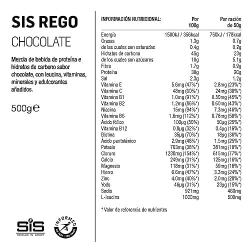 Science In Sport REGO Rapid Recovery Drink Powder, Post Workout Protein Powder, 20 g of Protein Science in Sport uk supplements
