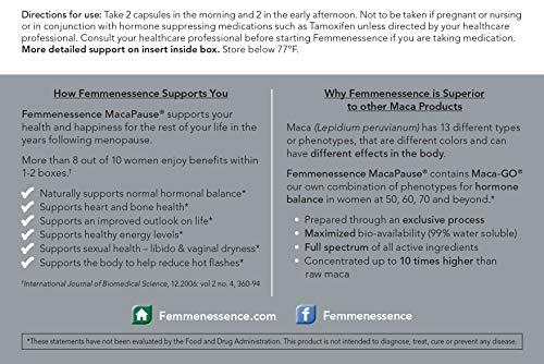 Femmenessence MacaPause – Clinically Proven for Post Menopause, Natural Hormone Balance Natural Health International uk supplements