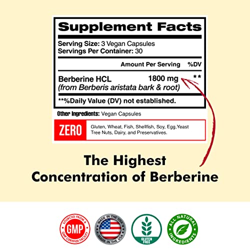 Berberine 1800mg Per Serving, Berberine Supplement, Berberine HCL, Berberine Pills American Standard Supplements uk supplements