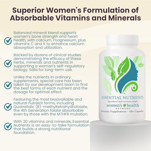 Women's Health Network Essential Nutrients – Daily Multivitamin for Energy, Healthy Aging & Immune Support, Folate as Quatrefolic®, a Patented Natural Form of 5-MTHF Women's Health Network uk supplements