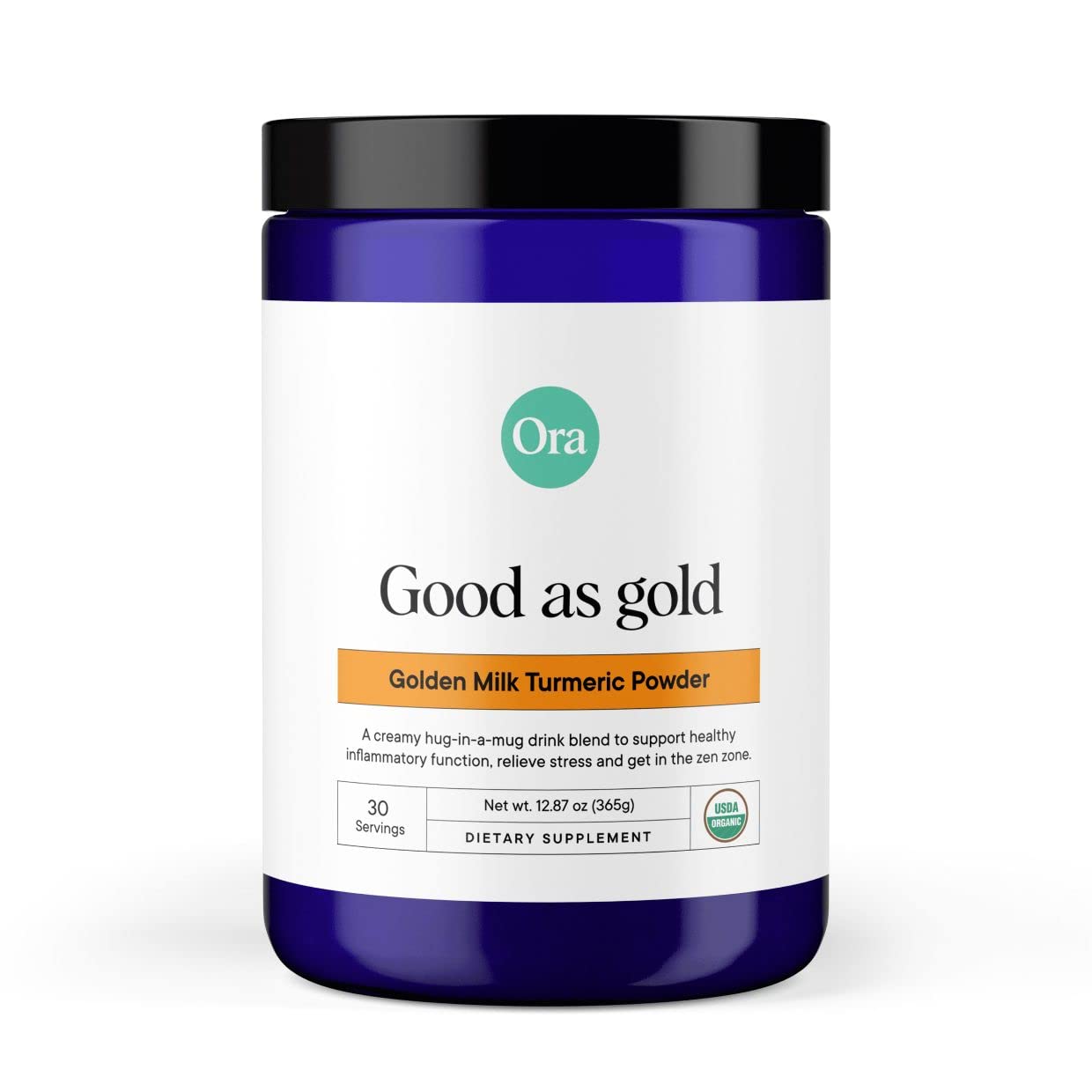 Ora Organic Golden Milk Powder - Ayurvedic Turmeric Powder with Organic Adaptogens - Ashwagandha, Reishi and Ginger | Organic, Gluten-Free, Soy-Free, Vegan, Non-GMO - Maple & Vanilla, 30 Servings Ora Organic uk supplements
