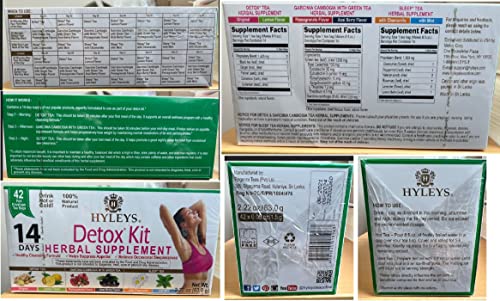Hyleys Detox Tea 14 Days Kit - 42 Tea Bags - Herbal Supplement - Mother's Mother's Day HYLEYS uk supplements