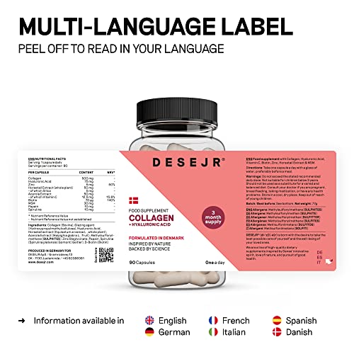 DESEJR Collagen & Hyaluronic Acid 90 Capsules (3 Months) DESEJR uk supplements
