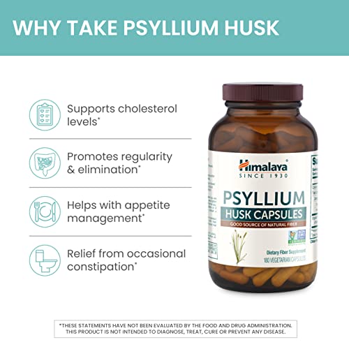 Himalaya Psyllium Husk Capsules, Natural Daily Fiber Supplement, Regularity, Constipation Himalaya uk supplements
