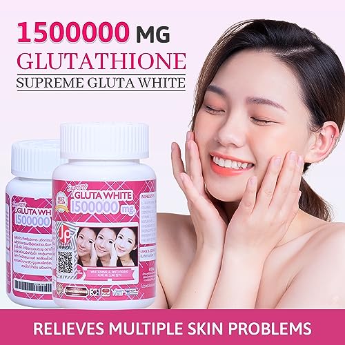 Supreme Gluta White 1500000mg for Skin Lightening, Skin Moisturizer, Collagen Stimulator Healthy Supreme Gluta White uk supplements