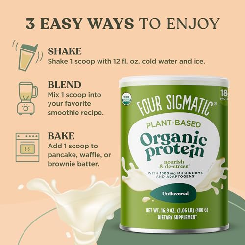 Four Sigmatic Organic Plant-Based Protein Powder Unflavored Protein with Lion’s Mane Four Sigmatic uk supplements