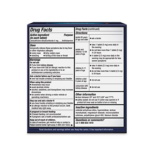 Xyzal Allergy Pills, 24-Hour Allergy Relief, 80-Count, Original Prescription Strength Xyzal uk supplements