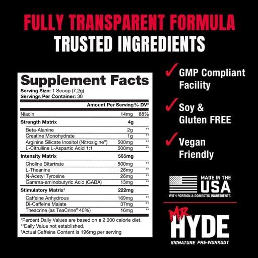 PROSUPPS Mr. Hyde Signature Pre Workout with Creatine, Beta Alanine, TeaCrine PROSUPPS uk supplements