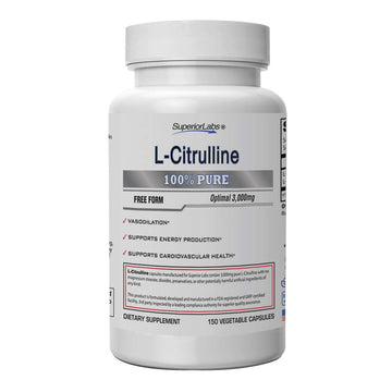 Superior Labs – Pure L-Citrulline – Free Form – Optimal 3,000mg Dosage – 150 Vegetable Superior Labs uk supplements