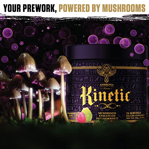 Ambrosia Kinetic Organic Preworkout, Mushroom Enhanced Natural Pre Workout Supplement Ambrosia uk supplements