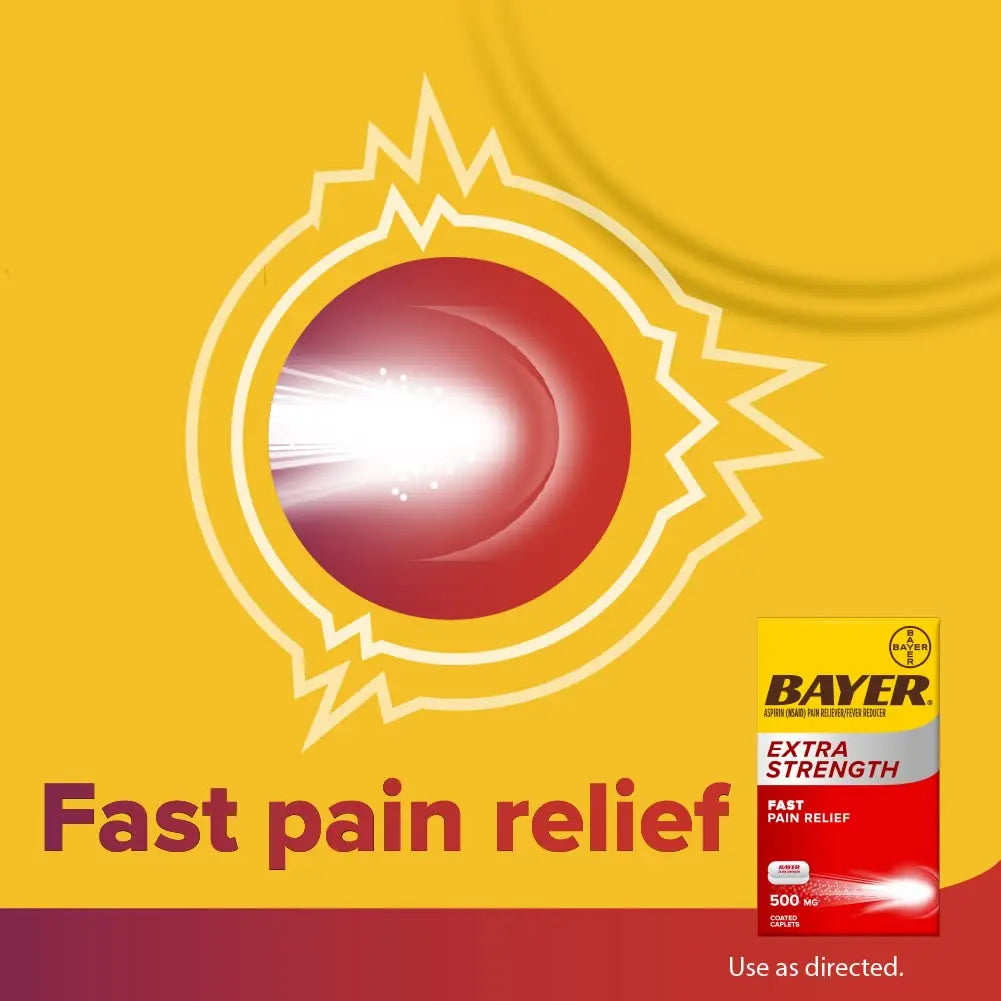Bayer Aspirin Extra Strength, Aspirin 500mg, Pain Relief Pills, Fever Reducer and Headache Relief for Adults, 100 ct Bayer uk supplements