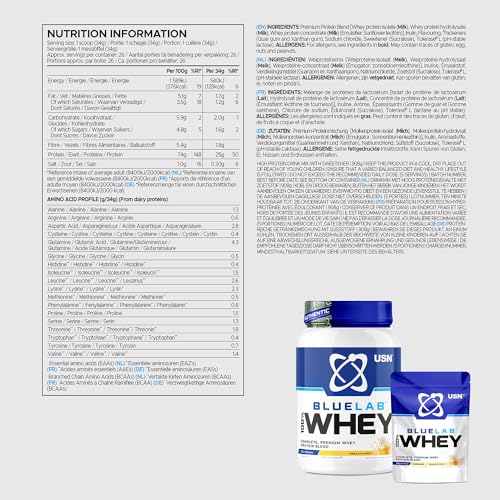 USN Blue Lab Whey Protein Powder: Vanilla - Whey Protein 2kg - Post-Workout USN uk supplements