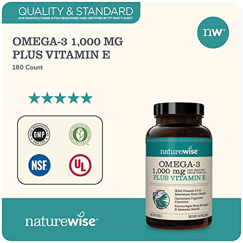 NatureWise High-Potency 1000mg Omega 3 with 600mg EPA, 400mg DHA, & Vitamin E NatureWise uk supplements