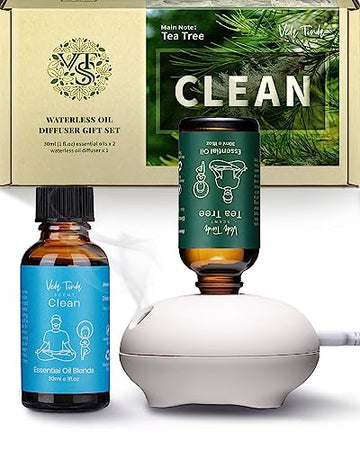 VTS Waterless Diffuser with Essential Oils Set, Tea Tree Essential Oil Aromatherapy Gift Set VEDA TINDA SCENT uk supplements