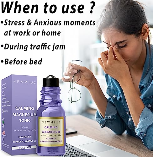 Calm Magnesium Roller Lavender Orange Cedarwood Essential Oil Roll On Calming Aromatherapy Self Care New Miuz uk supplements
