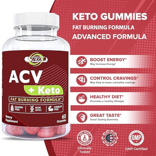 60 Counts Keto ACV Gummies Advanced Formula - Diet Gummies for Women & Men Sukol uk supplements
