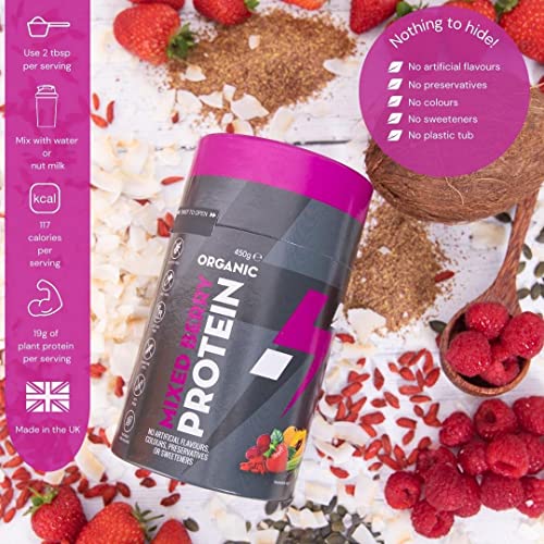 Hylife Nutrition - Organic Protein Powder - Mixed Berry Vegan Protein Powder (450g - 15 Servings) Hylife Nutrition uk supplements