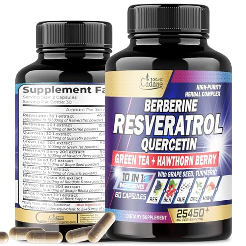 Premium Resveratrol Supplement 25450mg - Healthy Aging, Heart, Brain & Immune Support Organic Cadane uk supplements