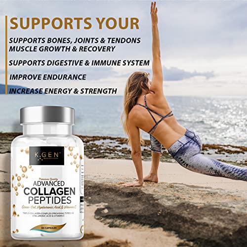 Pure Collagen Supplements Capsules Grass Fed Advanced Multi Collagen Peptides K GEN rejuvenation nutrition uk supplements
