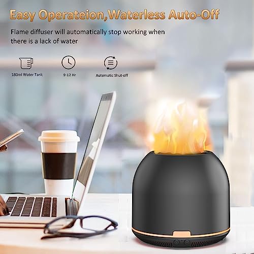 Flame-Light Aroma Diffuser,Ultrasonic Aromatherapy Diffuser with Auto-Off Function Timers Otheya uk supplements