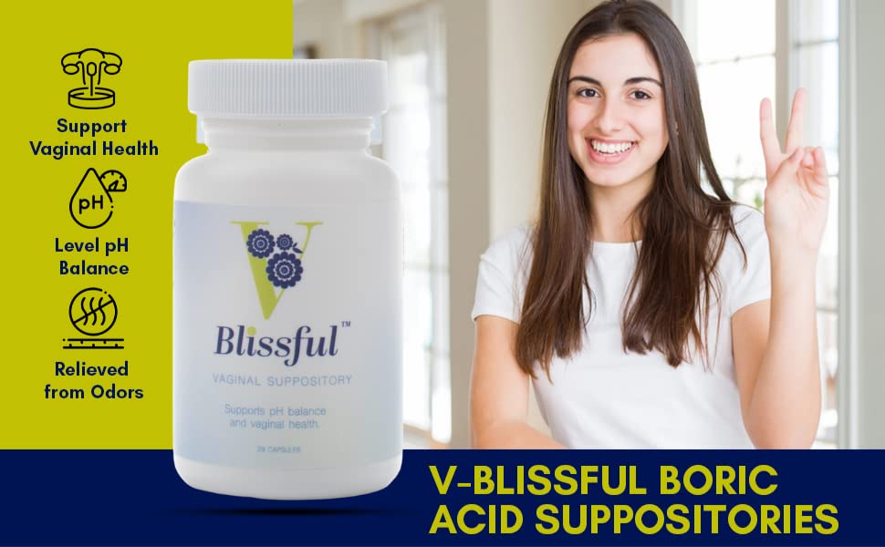 V Blissful Boric Acid Suppository & Soothing Vaginal Solution for Yeast Infection & Bacterial Vaginosis V Blissful uk supplements