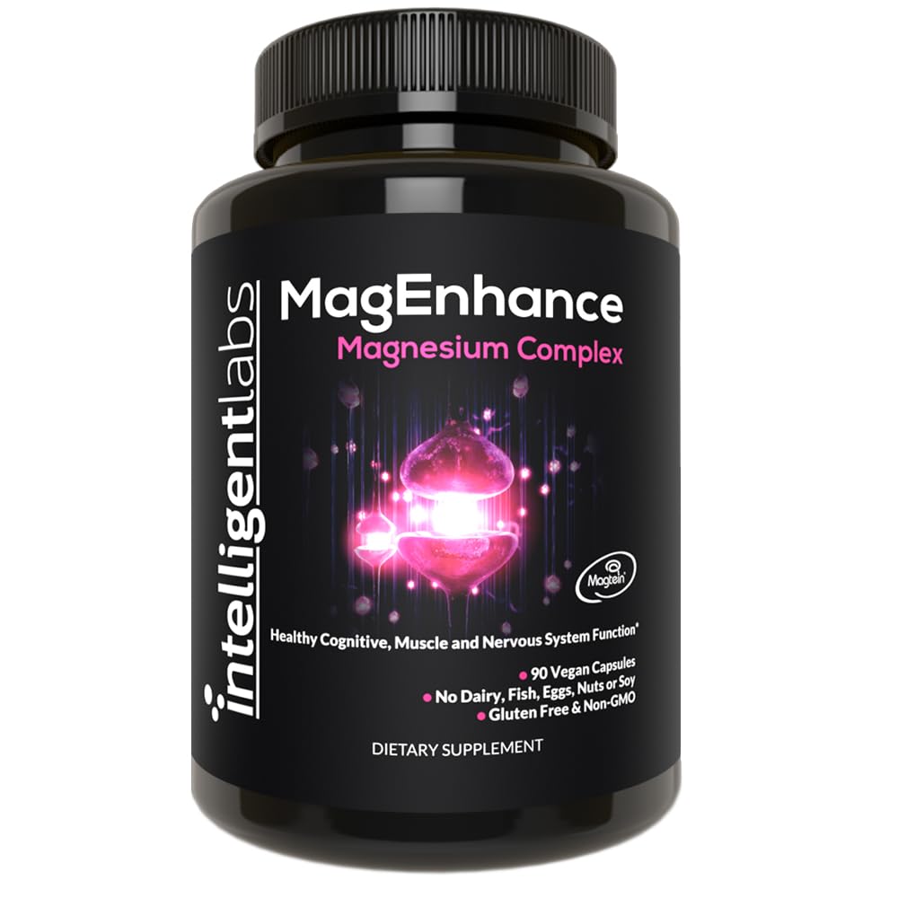 Intelligent Labs MagEnhance Magtein Magnesium Complex Supplement L-Threonate with Magnesium Glycinate and Taurate, 90 Capsules Intelligent Labs uk supplements
