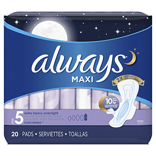 Always Maxi Extra Heavy With Wings Overnight Pads, 20 Count (Pack of 2) Always uk supplements