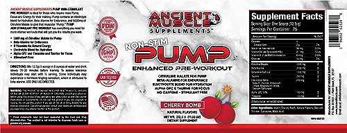 Ancient Muscle Pre Workout Stimulant-Free Pump Supplement - Citrulline Malate, Beta Alanine Ancient Muscle uk supplements