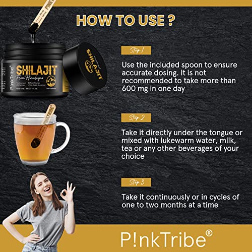 Shilajit Resin, Original Himalayan Shilajit 30g - Gold Grade 100% Pure, Rich in Fulvic P!nkTribe uk supplements