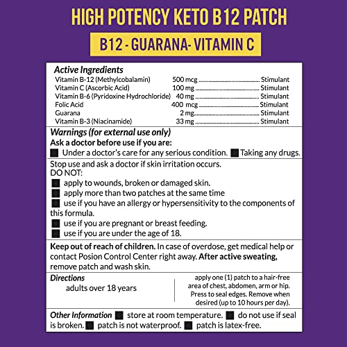 VitaPatch Keto Patch with B12 Methylcobalamin and Vitamin Guarana B12 Patch for Energy VitaPatch uk supplements