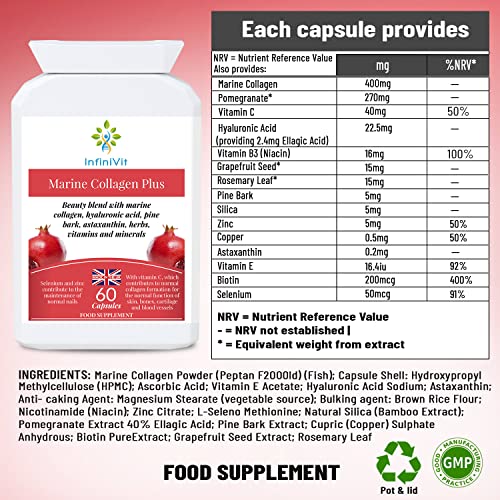 InfiniVit Marine Collagen Plus Blend Capsules - Hair Growth Enhancer with Enriched Vitamin C and Vitamin E InfiniVit uk supplements