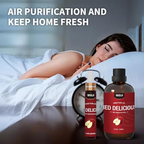 Essential Oils-MISIJI Apple Fragrance Essential Oils for Diffuser for Home 4FL.OZ Plus 0.33,Diffuser Oils Scents MISIJI uk supplements