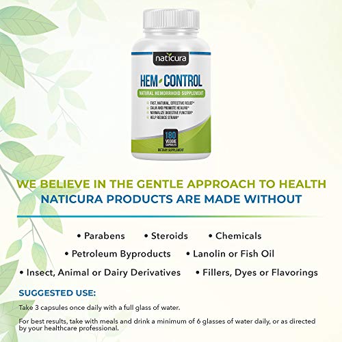 Naticura Hem-Control Natural Hemorrhoid Supplement - Vegan Herbal Supp Naticura uk supplements