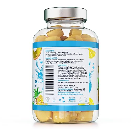 Collagen Complex - 90 Natural Pineapple Flavour Chewable Yummy Gummies swiss bioenergetics uk supplements