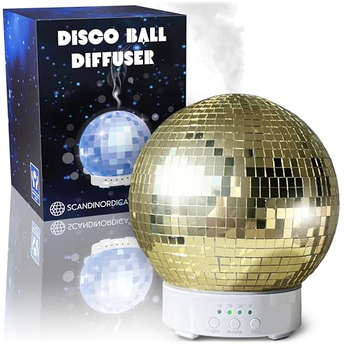 Disco Ball Diffuser Rotating - 300 ML Mirror Ball Oil Diffuser, Essential Oils Diffusers for Home SCANDINORDICA uk supplements