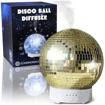 Disco Ball Diffuser Rotating - 300 ML Mirror Ball Oil Diffuser, Essential Oils Diffusers for Home SCANDINORDICA uk supplements