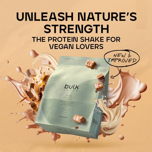 Bulk Vegan Protein Powder, Caramel Latte Flavour, 500 g, New & Improved Formula, 14 Servings Bulk uk supplements