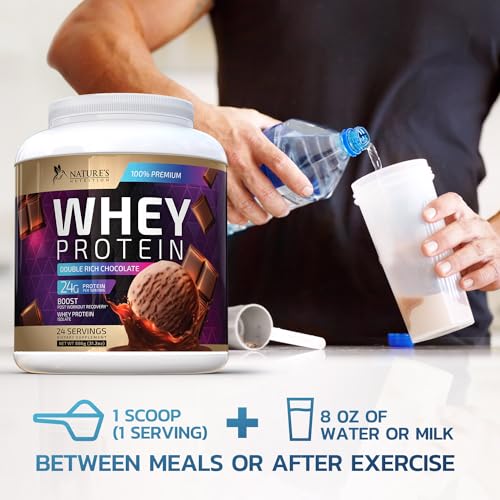 Whey Protein Powder 24g - Chocolate Ice Cream Whey Isolate Protein for Muscle Growth Nature's Nutrition uk supplements