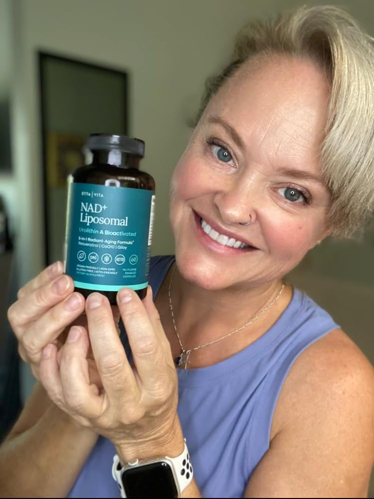 Liposomal NAD+ Supplement - Resveratrol, Urolithin A, CoQ10 & Muira Puama (Made in USA) NAD Supplement for Natural Energy, Brain Fog, Digestion, Detox, Gut Health, Microbiome, NR NMN Replacement Etta Vita uk supplements