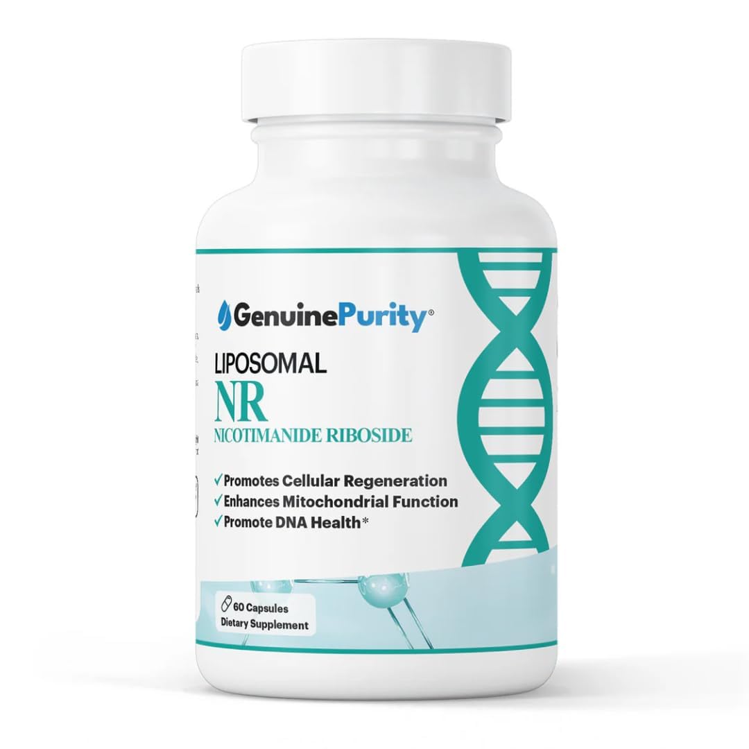 GenuinePurity Liposomal NR 300mg Nicotinamide Riboside Supplement | Advanced NAD Boost for Cellular Energy and Mitochondrial Function | Gluten Free, Vegan, USA Made, Non-GMO | 60 Capsules GenuinePurity uk supplements