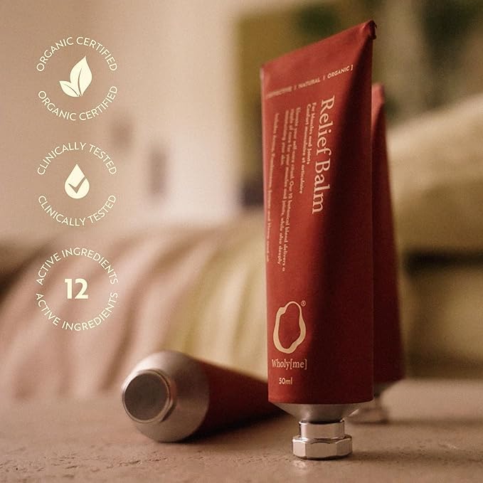 WholyMe Muscle Relief Balm - Joint and Muscle Balm Formulated with Arnica, Wintergreen and 9 Other Natural Ingredients to aid Post Workout Recovery and Soothe Aches and Tension WholyMe uk supplements