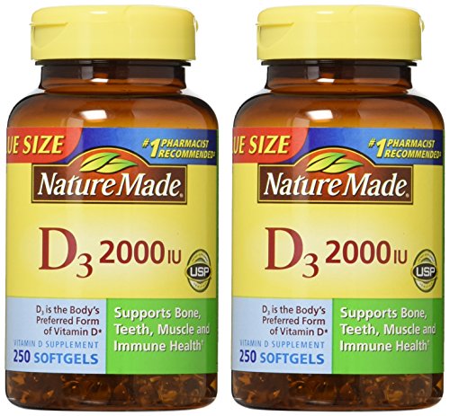 Nature Made, Vitamin D3 2,000 I.U. Liquid Softgels, 250-Count (Pack of 2) Nature Made uk supplements