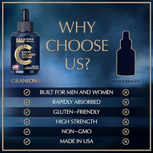 Liquid Collagen Peptides with Biotin and Lysine - Max Hair Skin and Nails Liquid Collagen Granions uk supplements